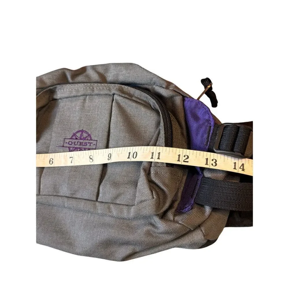 Quest Fanny Pack Hiking Waist Bag Gray Purple with Interior Pockets